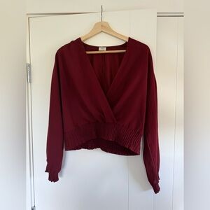 Wilfred Burgundy V-Neck Blouse